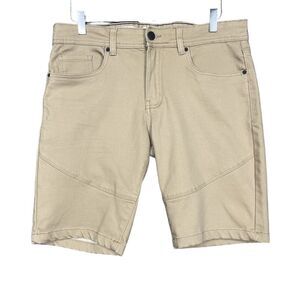 Scott James‎ Shorts Mens 34 Khaki Tan Slim Fit Cotton Stretch Blend 10" Inseam